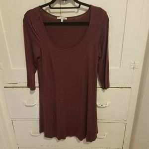 Burgundy 3/4 sleeve dress